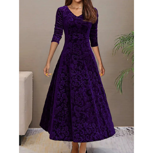 Adeliane | Dames Lange Jurk | V-Hals