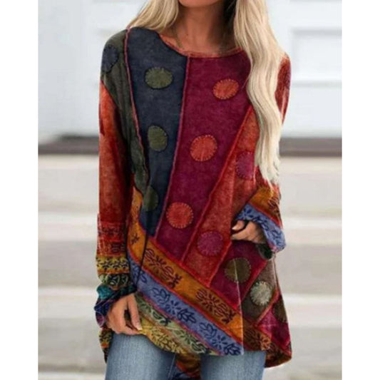 Bartra | Dames Tuniek Top | Lange Mouwen Gedrukt