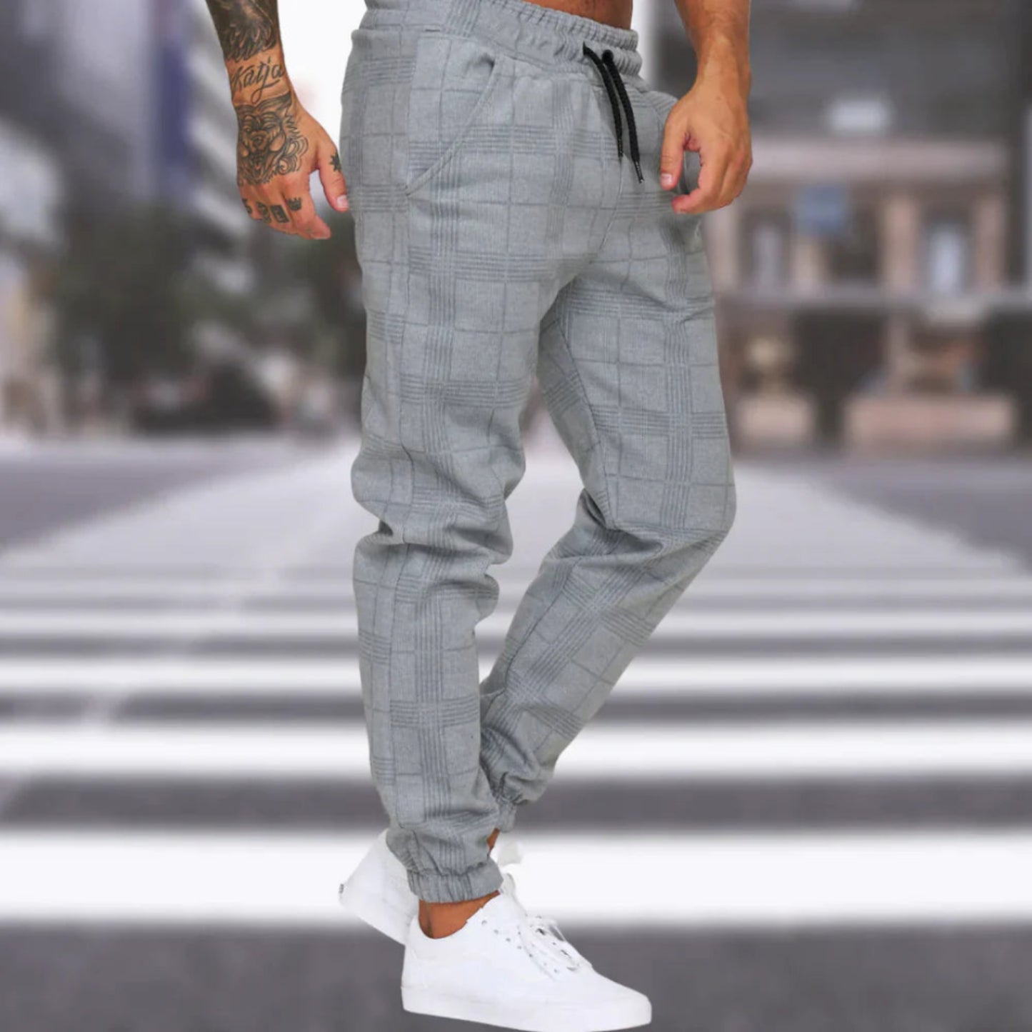 Heren Geruite Broek | Jogger