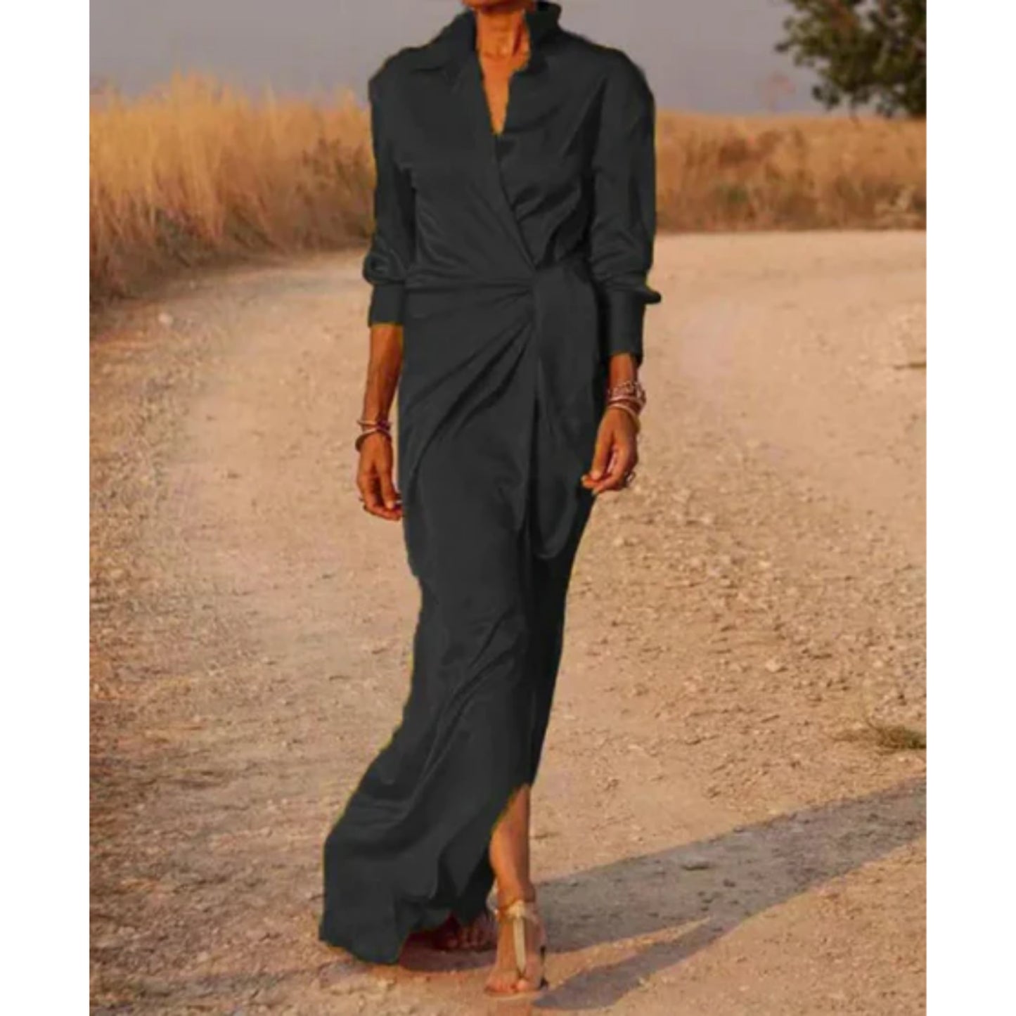Dames Maxi Overhemd Wikkeljurk | Elegant
