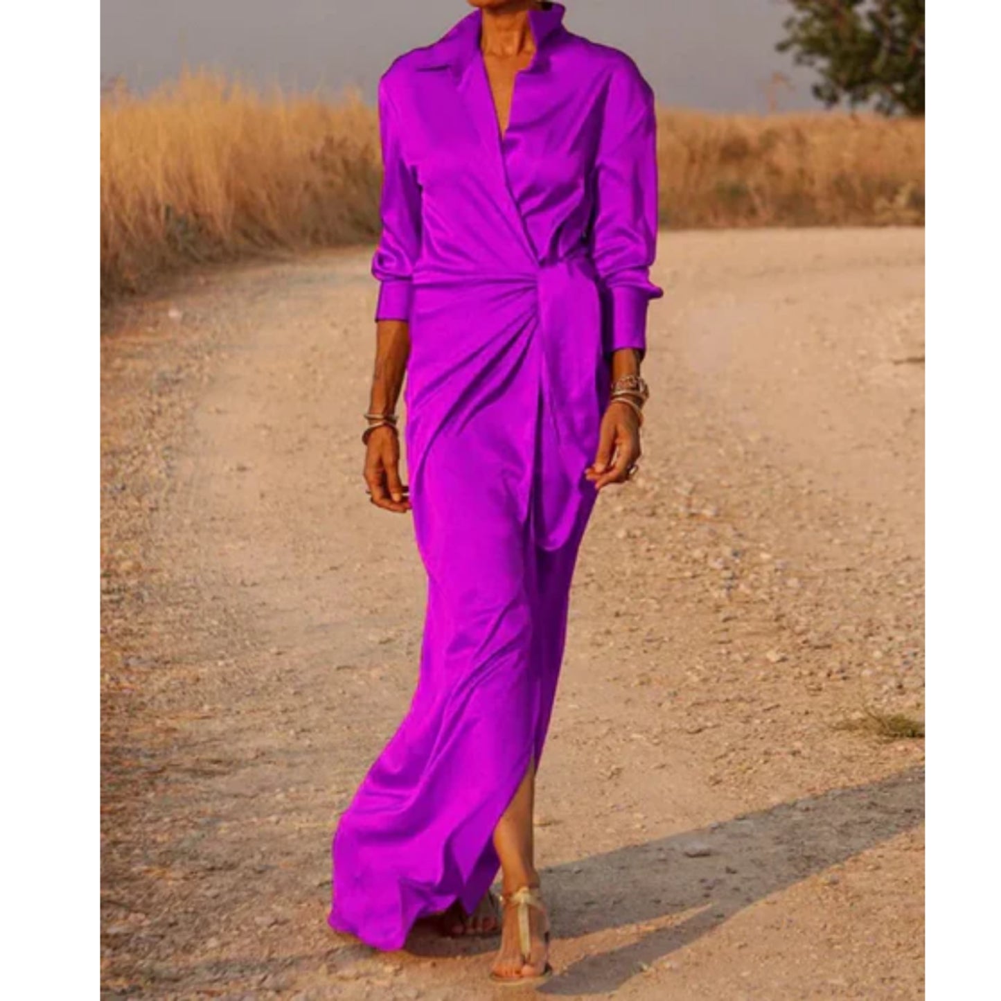 Dames Maxi Overhemd Wikkeljurk | Elegant