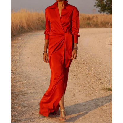 Dames Maxi Overhemd Wikkeljurk | Elegant