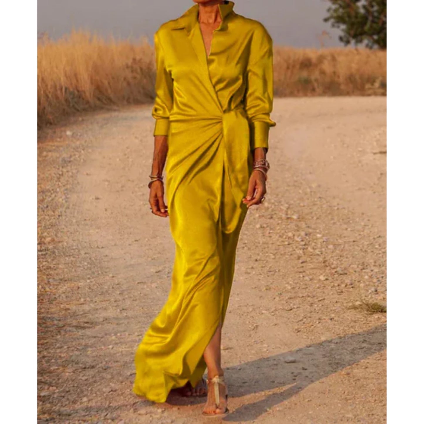 Dames Maxi Overhemd Wikkeljurk | Elegant