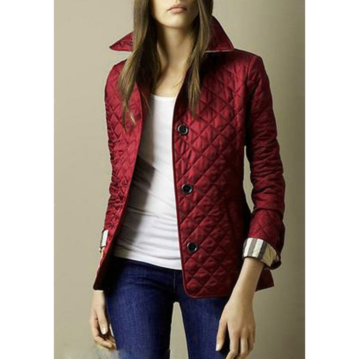 Aubergine | Dames Gequiltede Jas | Tailleband