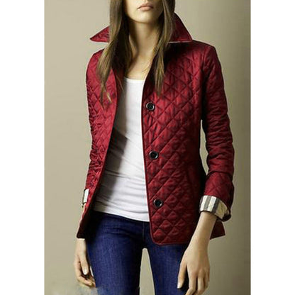 Aubergine | Dames Gequiltede Jas | Tailleband
