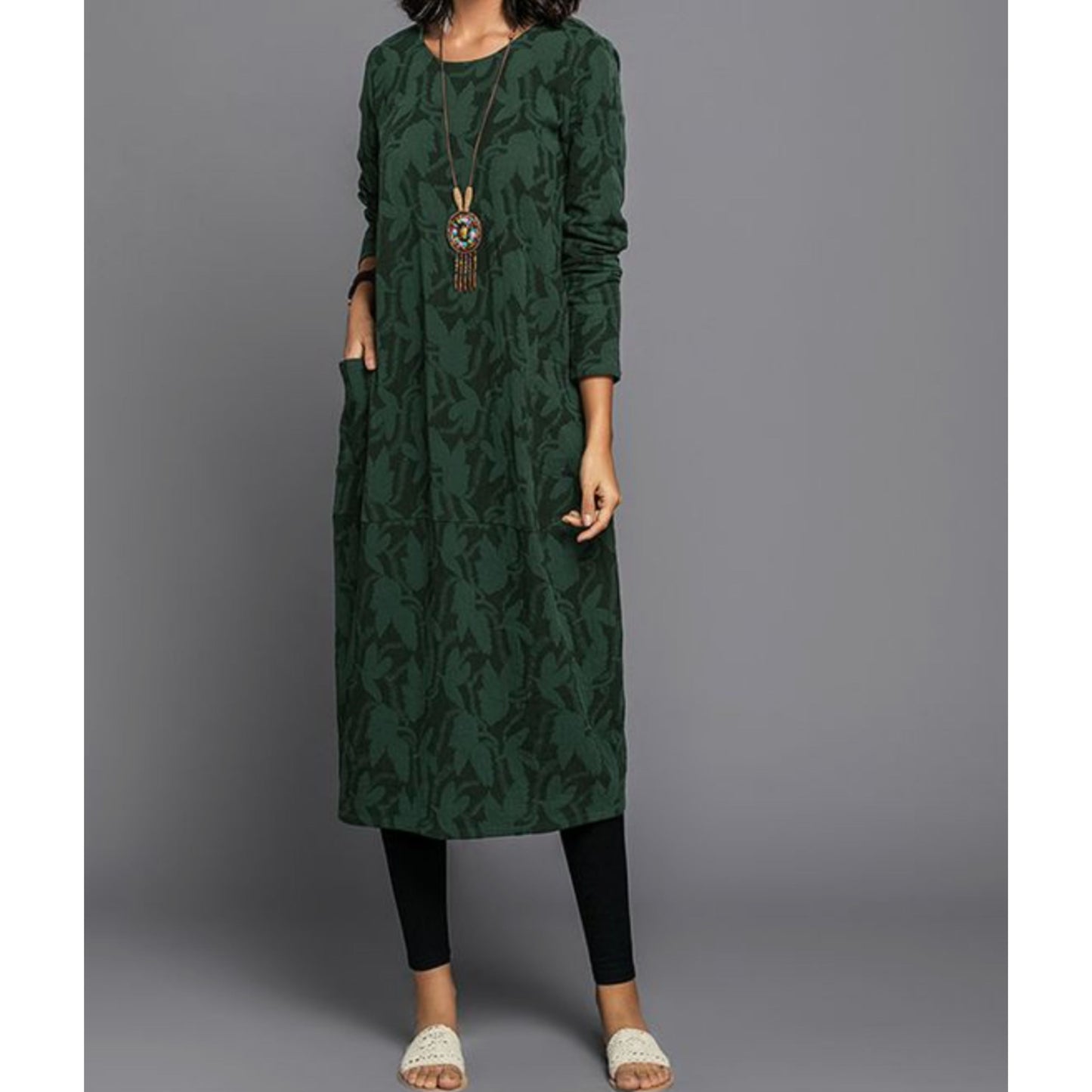 Cristeldina | Dames Midi-Jurk | Lange Mouwen