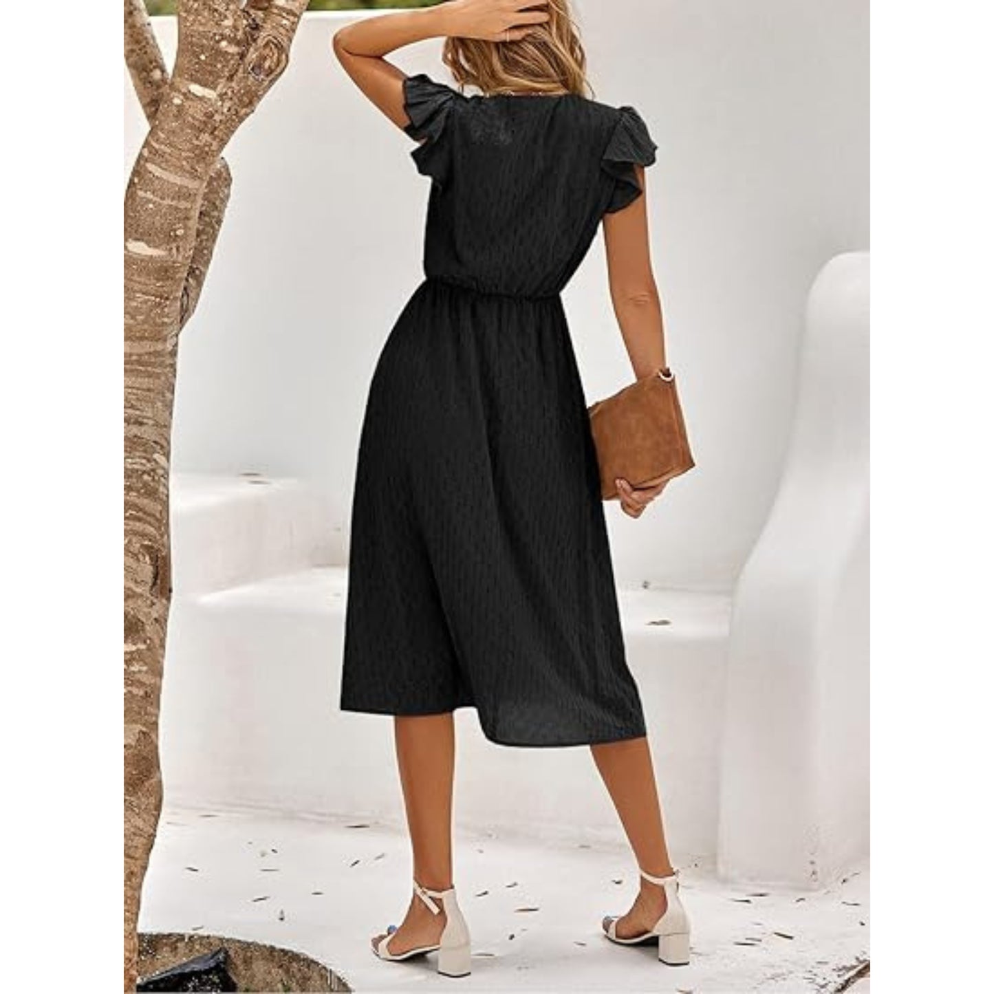 Dames Ibiza Midi Jurk | V-Hals