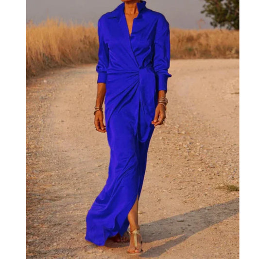 Dames Maxi Overhemd Wikkeljurk | Elegant
