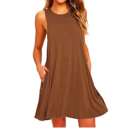 Dames Ronde Hals Mini Jurk | Casual Zomer