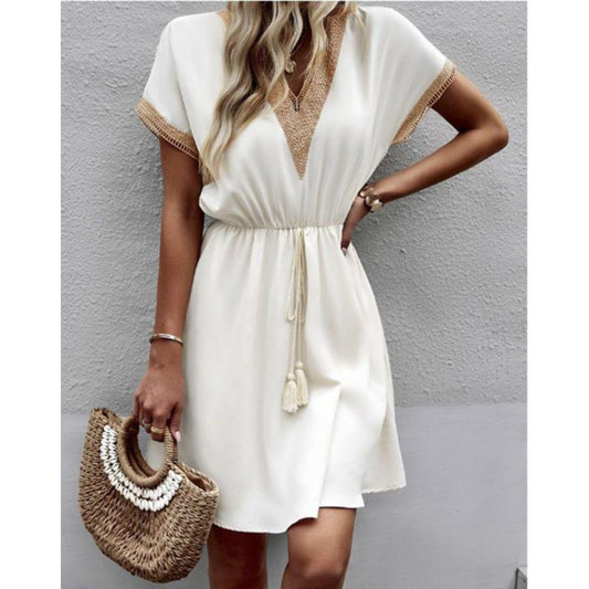 Alijanne | Dames Mini Jurk | Tassel Drawstring Taille