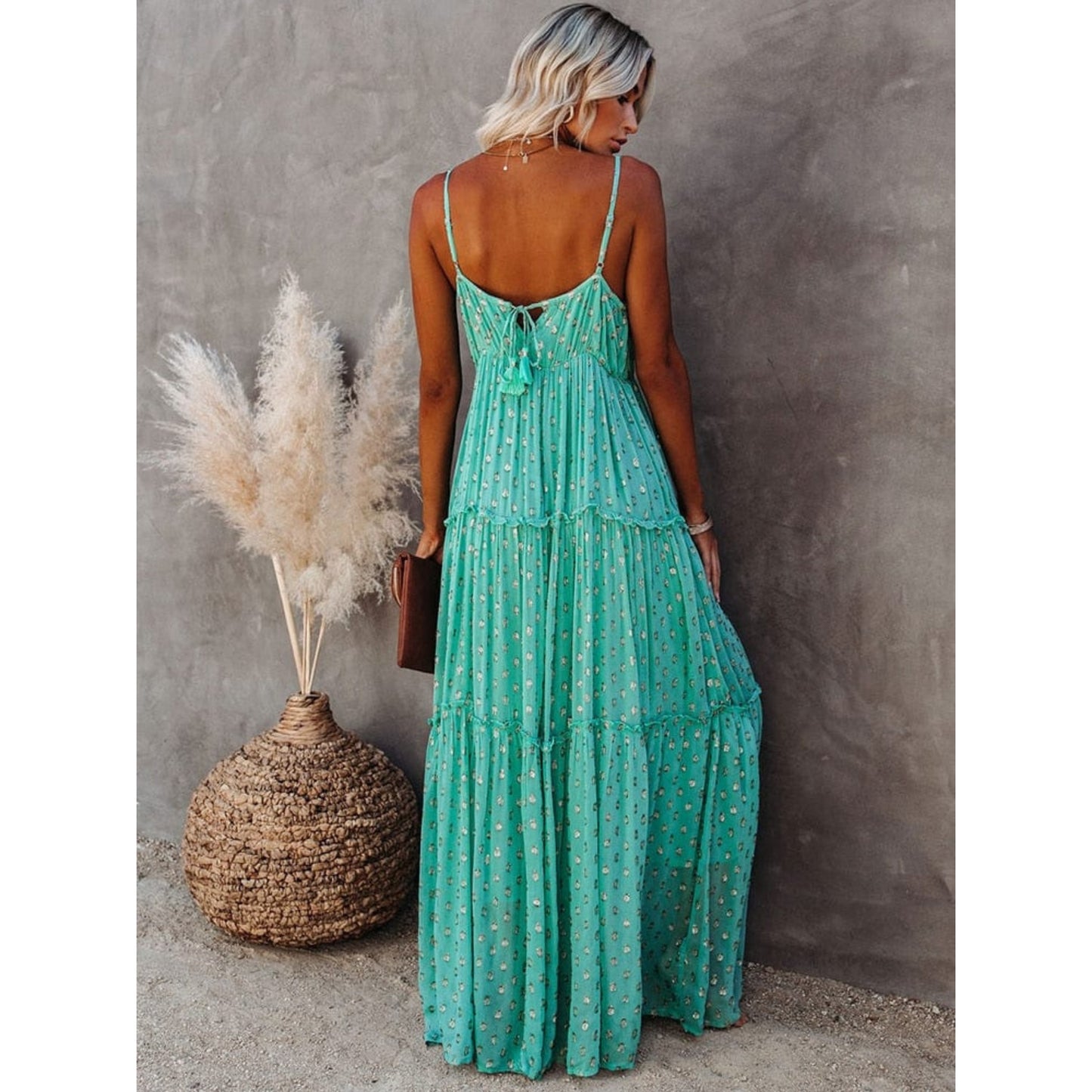 Dames Ibiza Zomer Maxi Jurk | V-Hals Print
