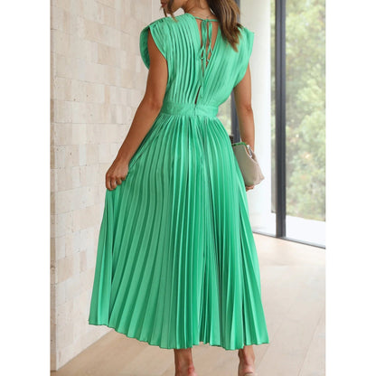 Brechtijna | Dames Maxi Jurk | Geplooide V-Hals