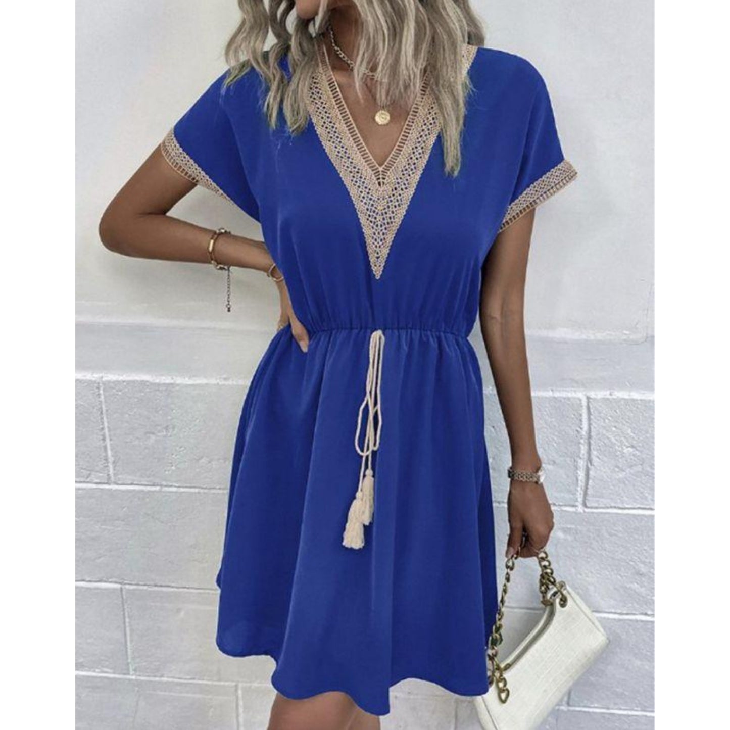 Alijanne | Dames Mini Jurk | Tassel Drawstring Taille