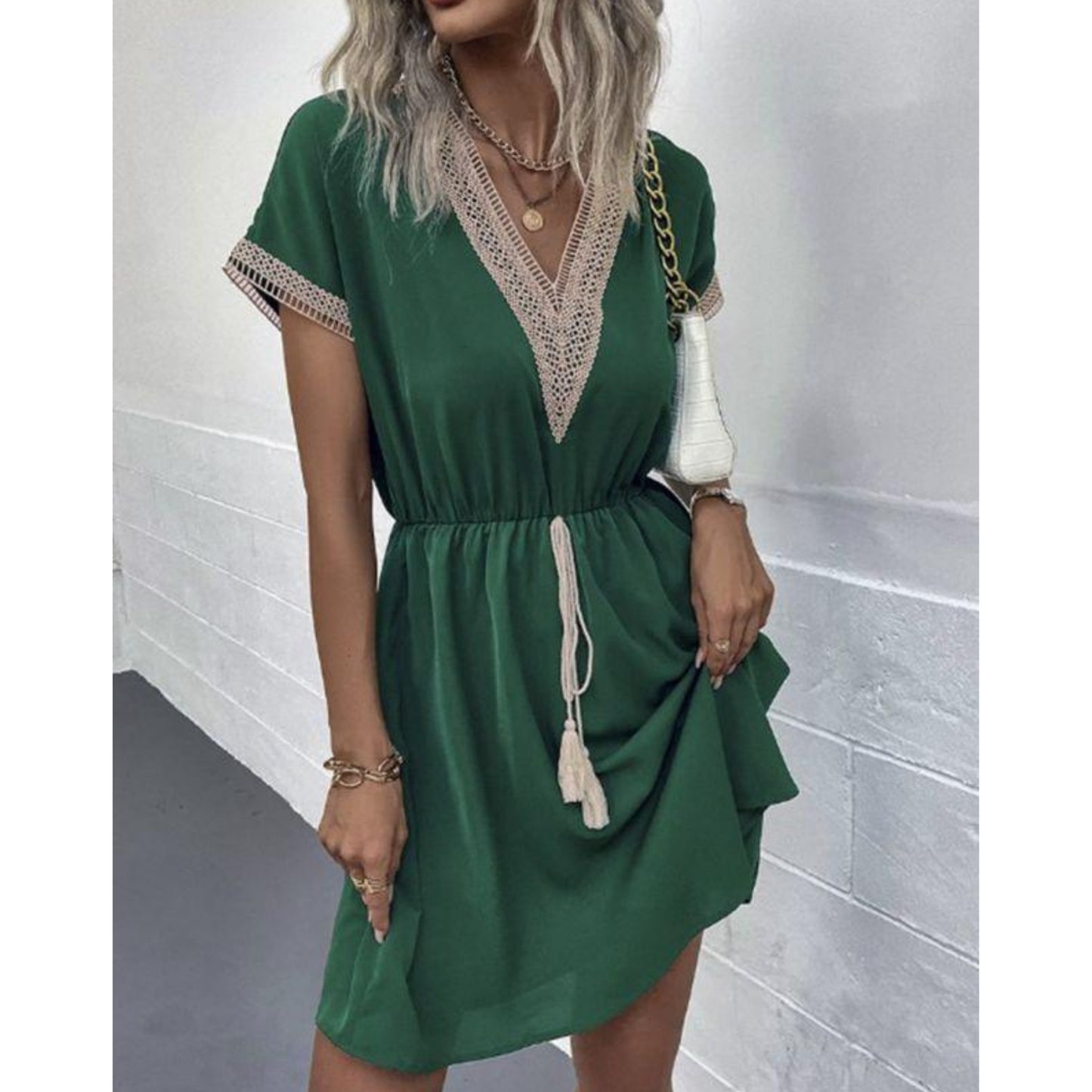 Alijanne | Dames Mini Jurk | Tassel Drawstring Taille