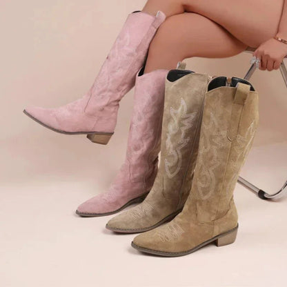 Abeldina | Dames Cowboylaarzen | Zip-Up Hoge Stijl