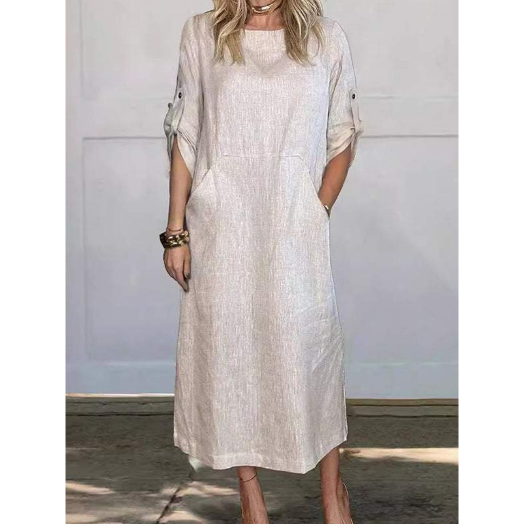 Soleil | Eenvoudige Losse Midi Jurk