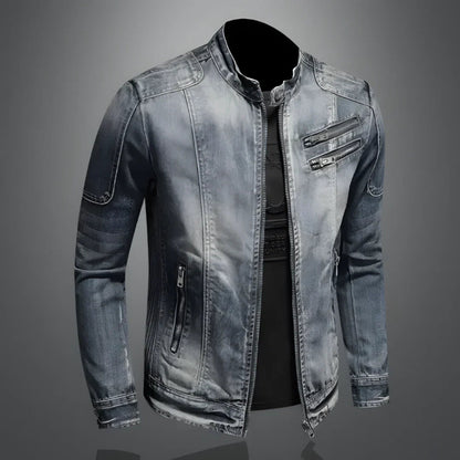 Leofwin | Heren Spijker Bikerjack | Zip-Up