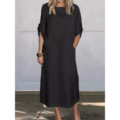 Soleil | Eenvoudige Losse Midi Jurk