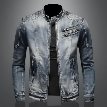 Leofwin | Heren Spijker Bikerjack | Zip-Up