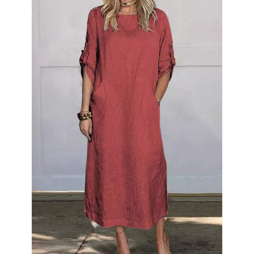 Soleil | Eenvoudige Losse Midi Jurk