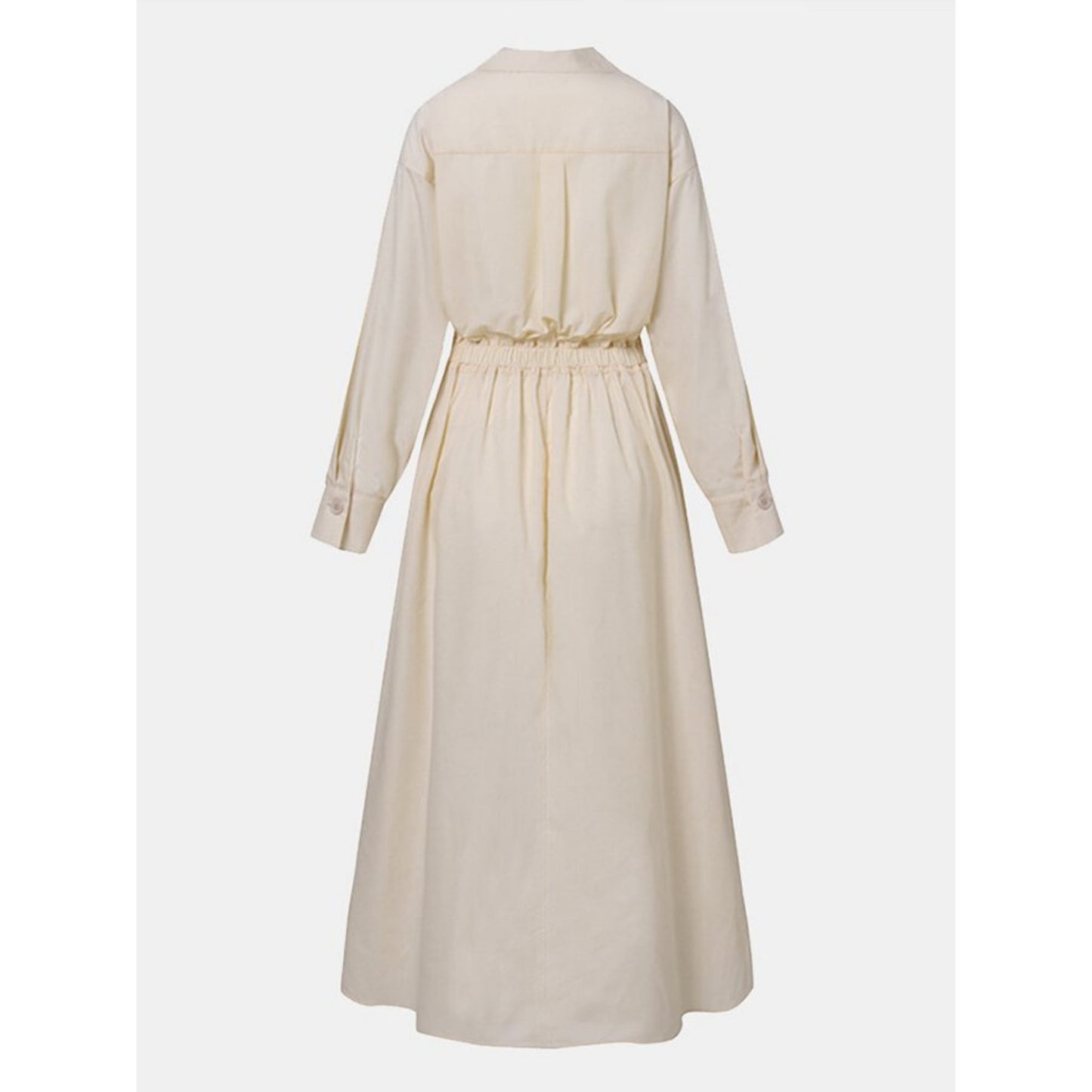 Dames Maxi Jurk Met Overhemdkraag | Elegant