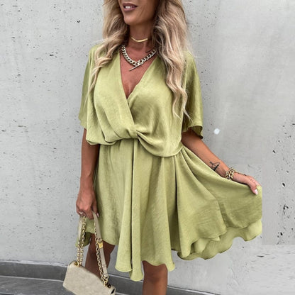 Dames Feestelijke Boho Mini Jurk | V-Hals
