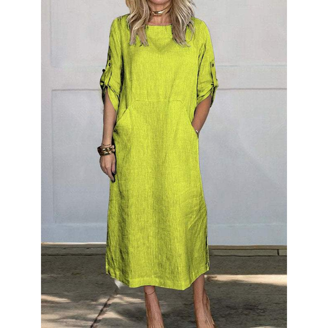 Soleil | Eenvoudige Losse Midi Jurk