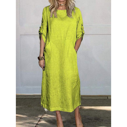 Soleil | Eenvoudige Losse Midi Jurk