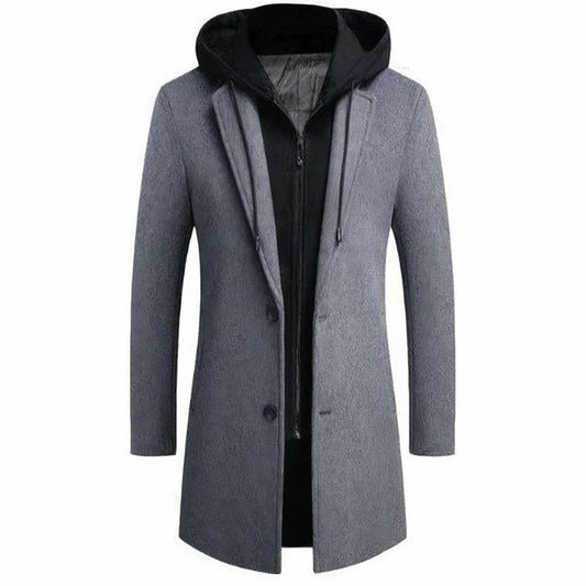 Deicko | Heren Hooded Overcoat | Button-Down