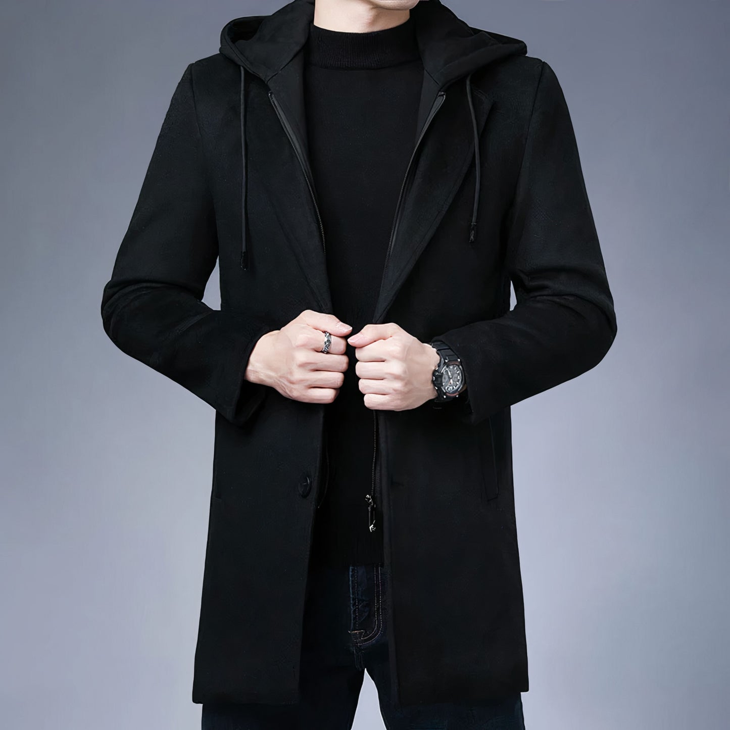 Deicko | Heren Hooded Overcoat | Button-Down