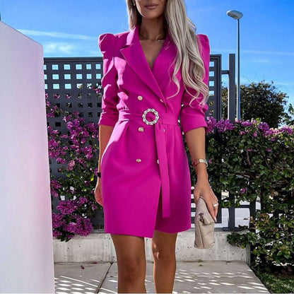 Crista | Dames Blazer Jurk | Double-Breasted met Ceintuur