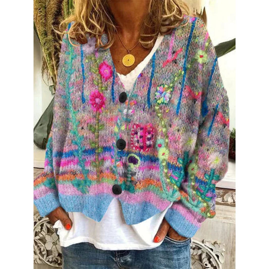 Barentje | Dames Kleurvol Vest | Knoopsluiting