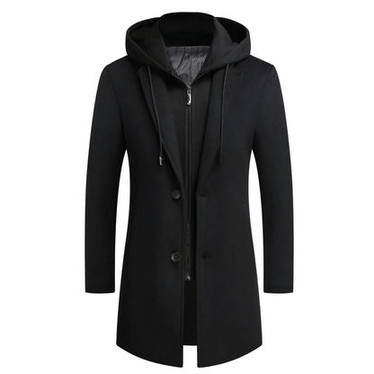 Deicko | Heren Hooded Overcoat | Button-Down