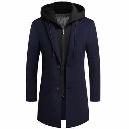 Deicko | Heren Hooded Overcoat | Button-Down