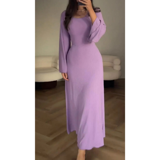 Nyssa | Elegante Geribde Maxi Jurk