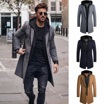 Deicko | Heren Hooded Overcoat | Button-Down