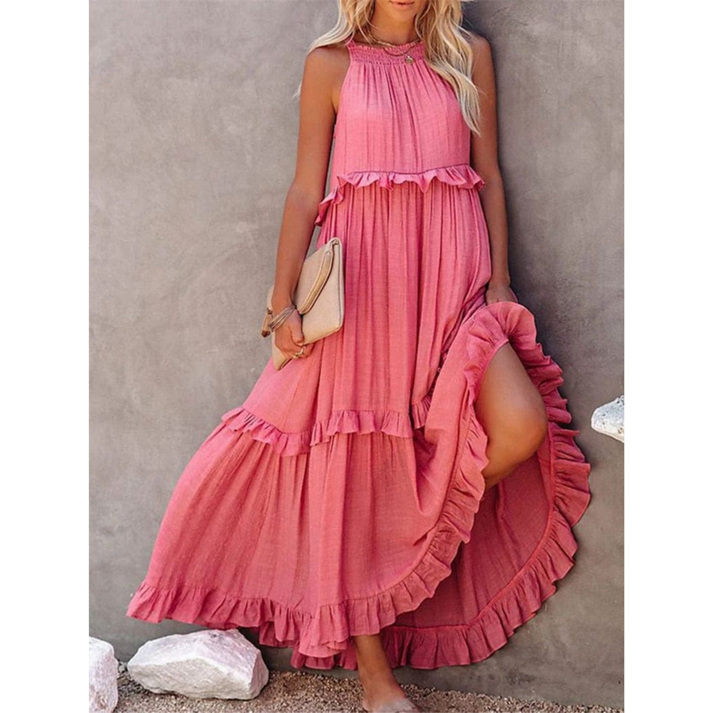 Dames Loose Maxi Jurk | Mouwloos
