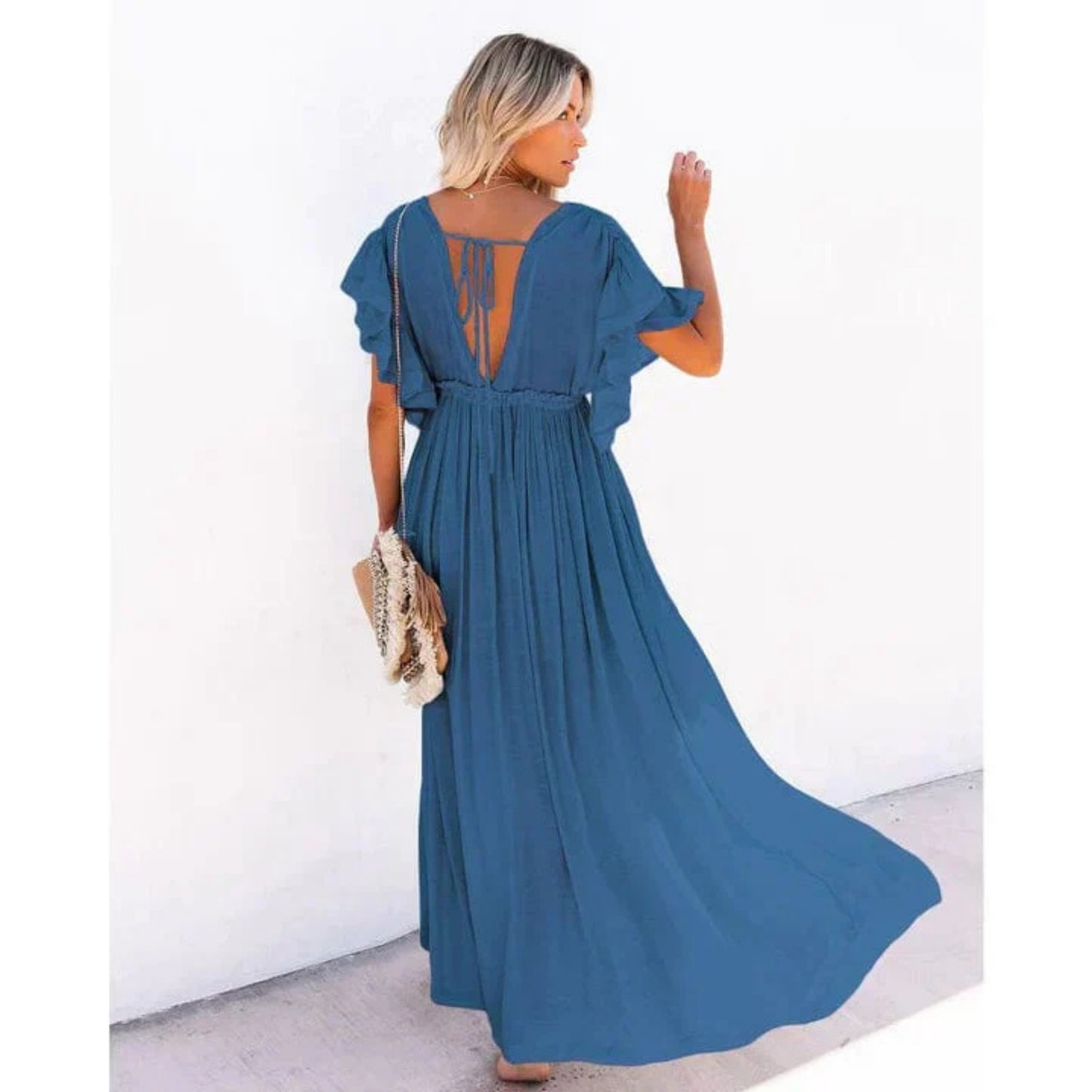 Dames Ibiza Maxi Strandjurk | Korte Mouwen