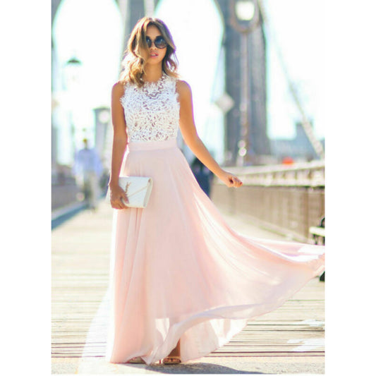 Ancelisa | Dames Maxi Jurk | Kant Top
