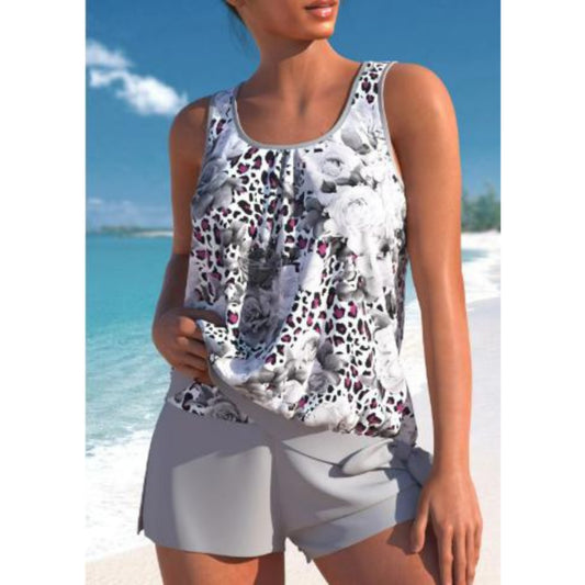 Dames Bloemenprint Tankini Set | Tweekleurig