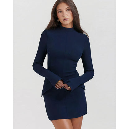 Hiske | Dames Mini Jurk | Lange Mouwen Bodycon