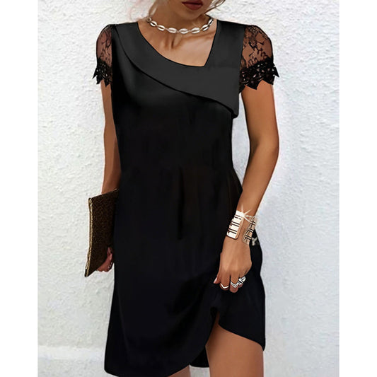 Douwelina | Dames Mini Jurk | Korte Mouwen