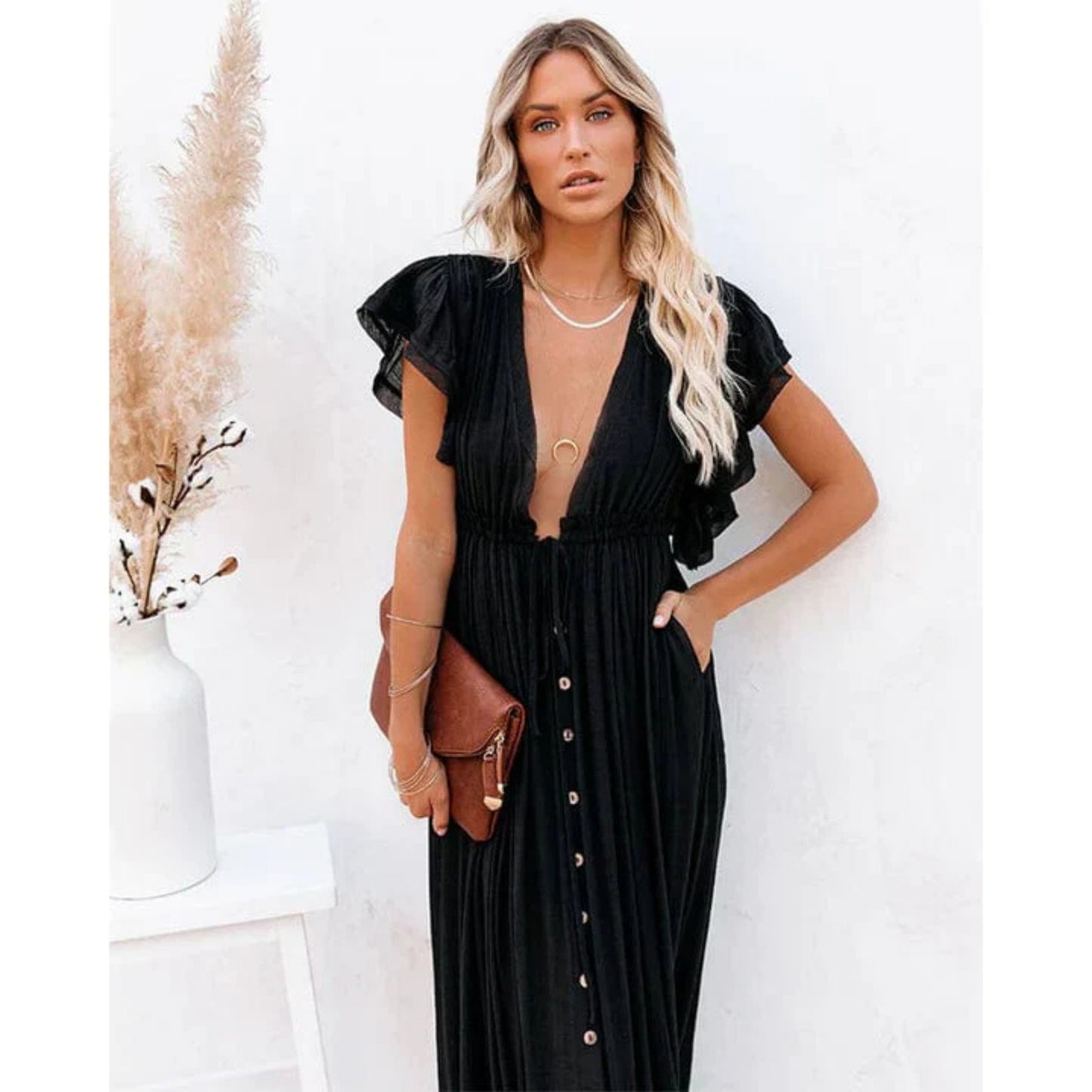 Dames Zwarte Ibiza Jurk | Maxi