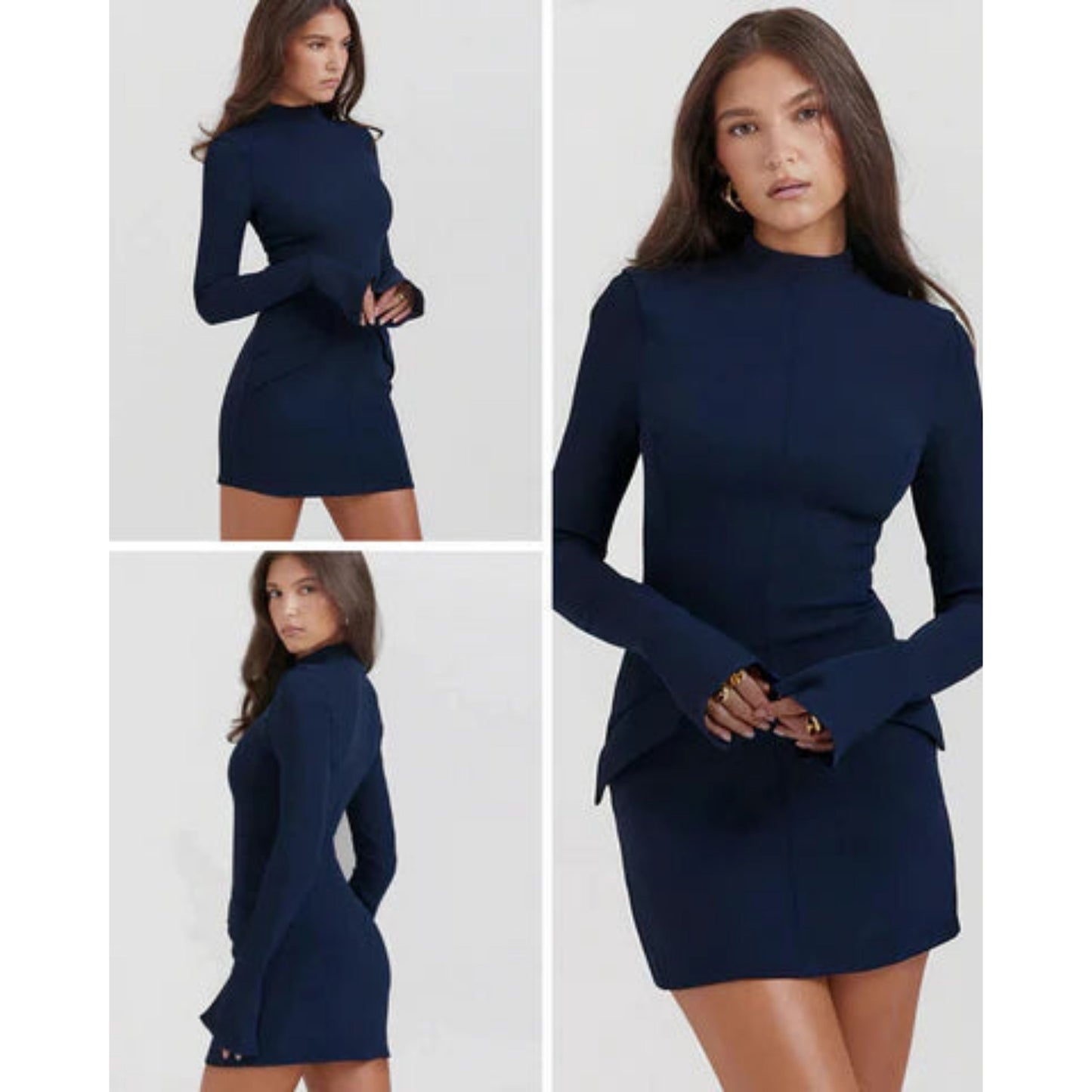 Hiske | Dames Mini Jurk | Lange Mouwen Bodycon