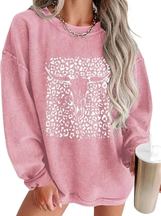 Alona | Stijlvolle Dames Stierschedel Sweatshirt