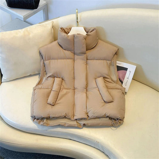 Charilotta | Dames Gewatteerd Vest | Hoge Kraag Zip-Up