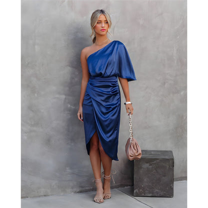 Blanchiena | Dames Party Jurk | Gedrapeerde Split