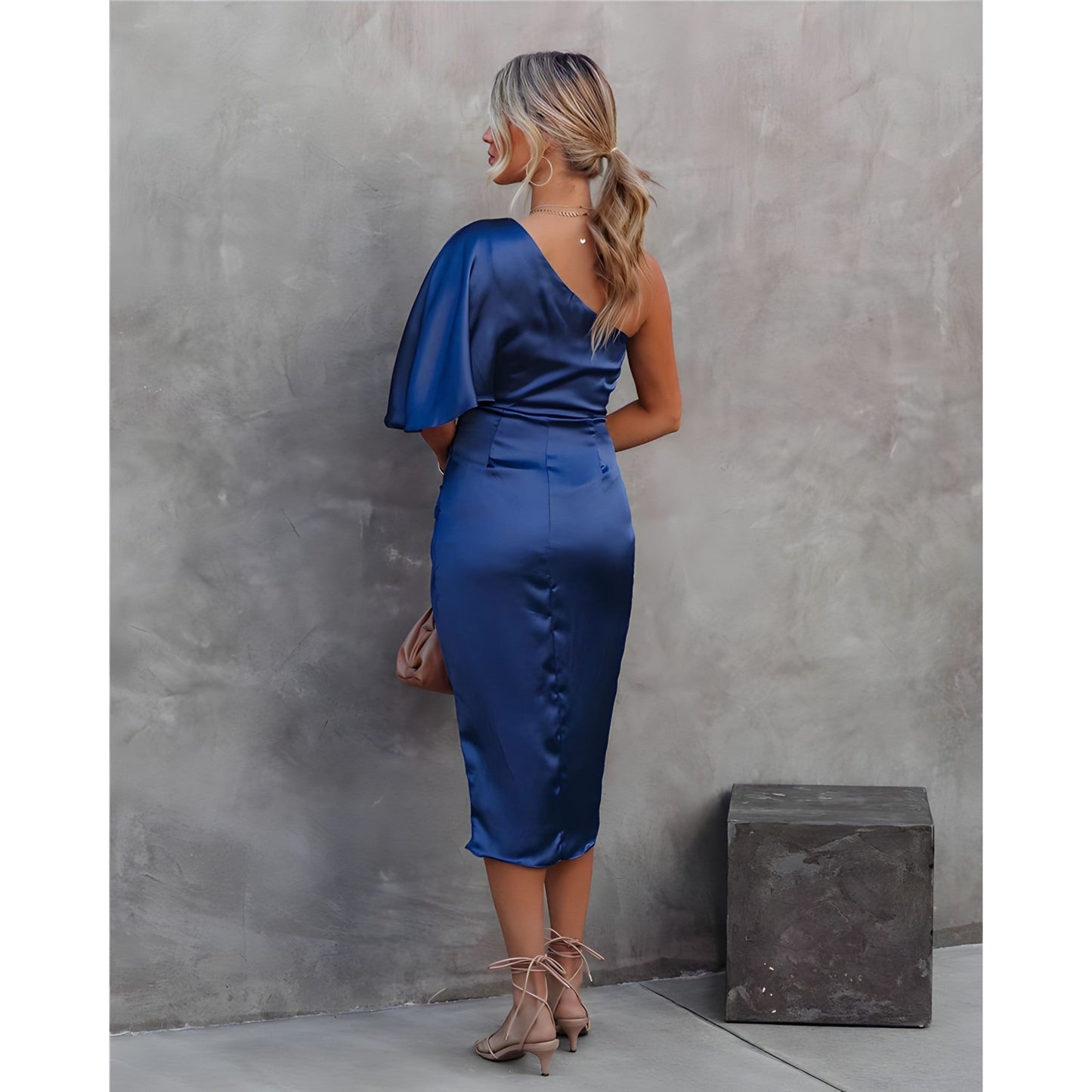 Blanchiena | Dames Party Jurk | Gedrapeerde Split