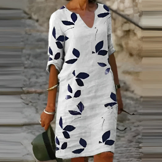 Dames Zomerjurk | Indrukwekkende Bladerenprint