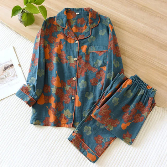 Aletruda | Dames Pyjama Set | Knoopsluiting Bloemenprint